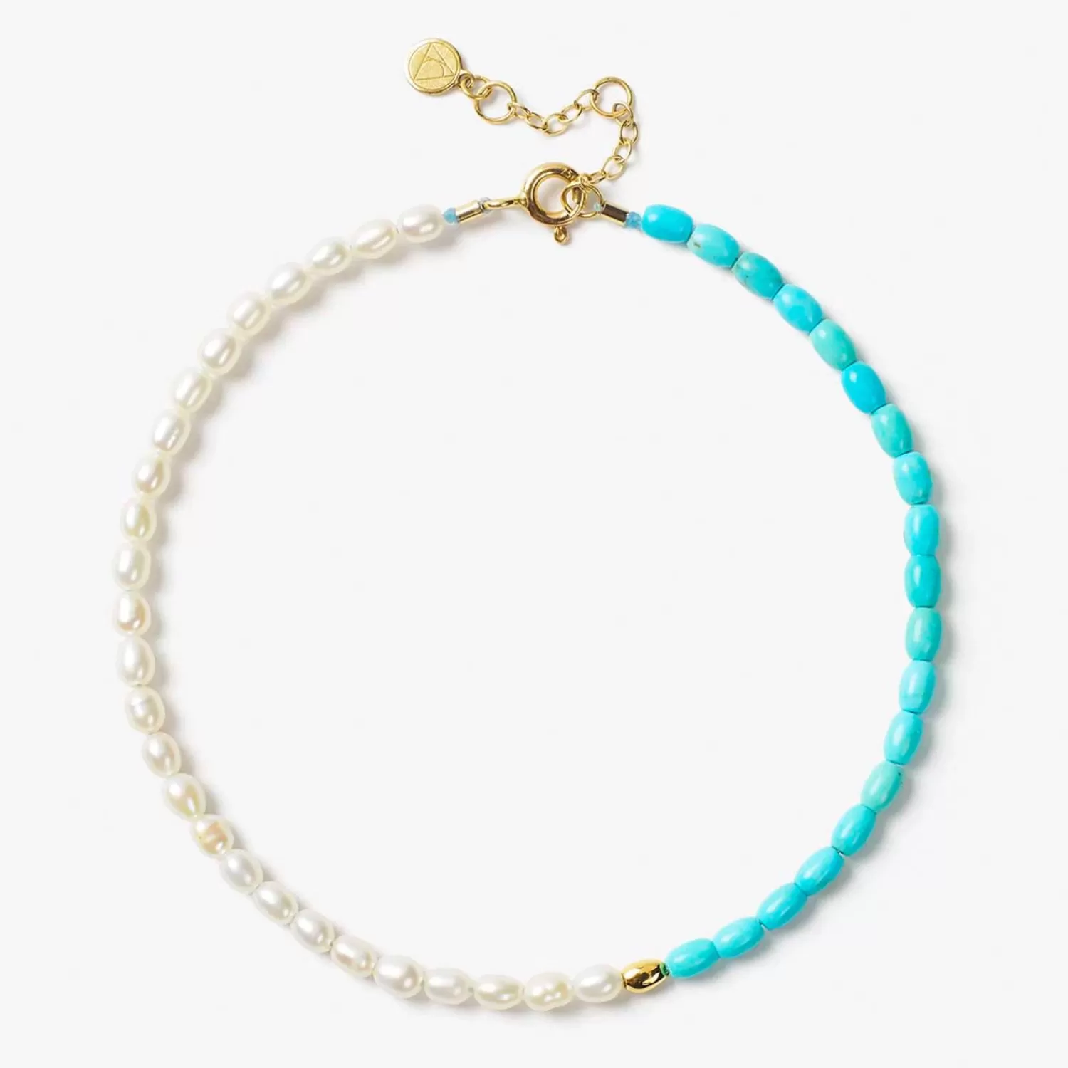 The Alkemistry Vianna - 18Ct Gold, White Pearl, Turquoise And Gold Bead Anklet Store