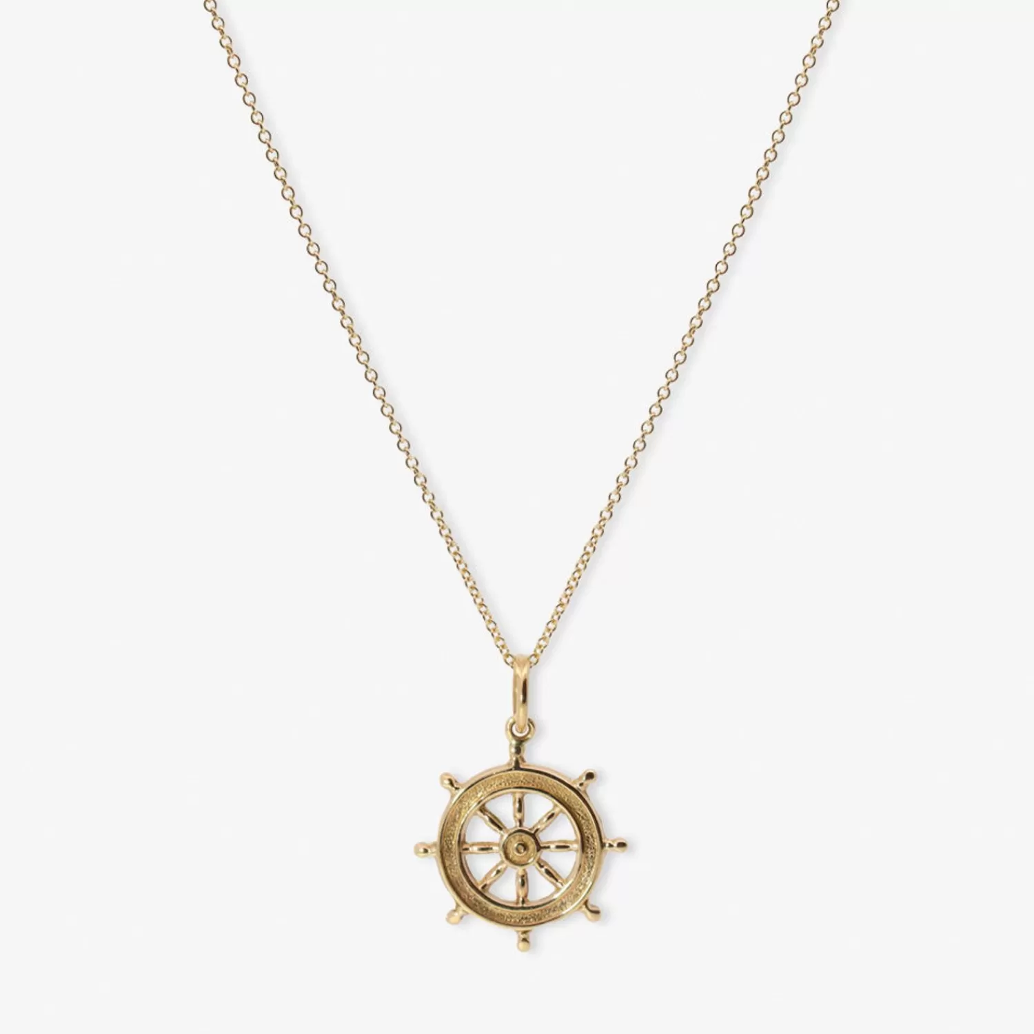 The Alkemistry Vintage - 18Ct Gold, Nautical Wheel Charm Necklace Circa 1968 Sale
