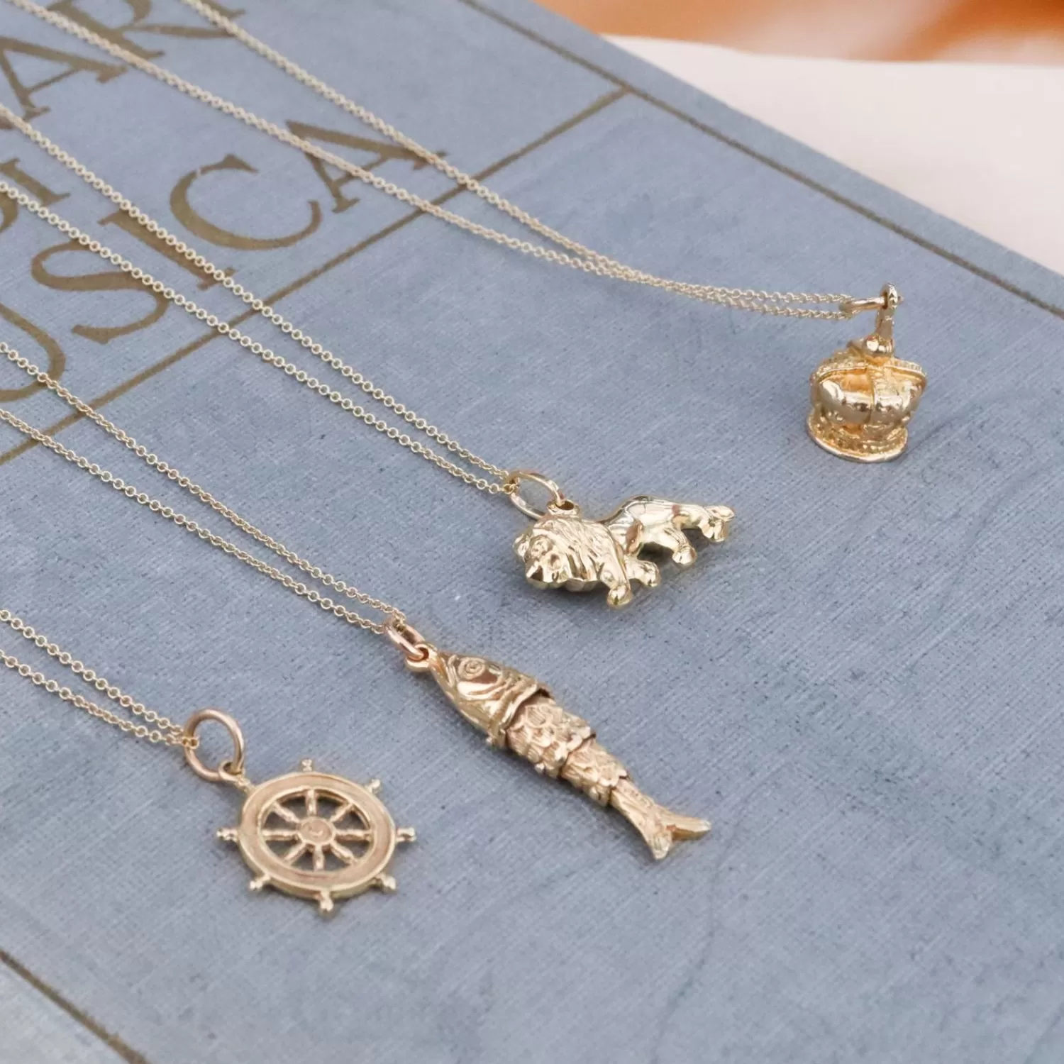The Alkemistry Vintage - 18Ct Gold, Nautical Wheel Charm Necklace Circa 1968 Sale