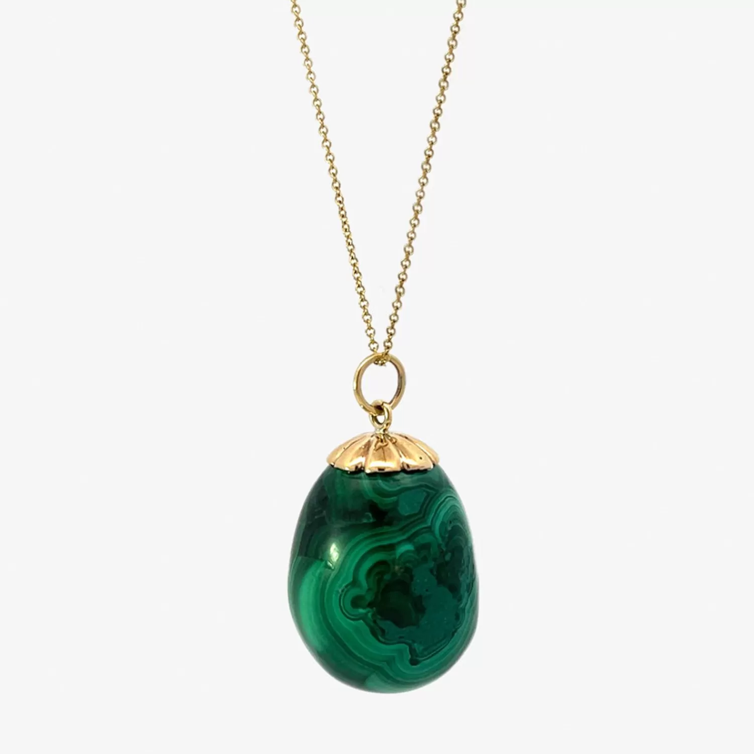The Alkemistry Vintage - 9Ct Gold, Malachite Egg Necklace Discount