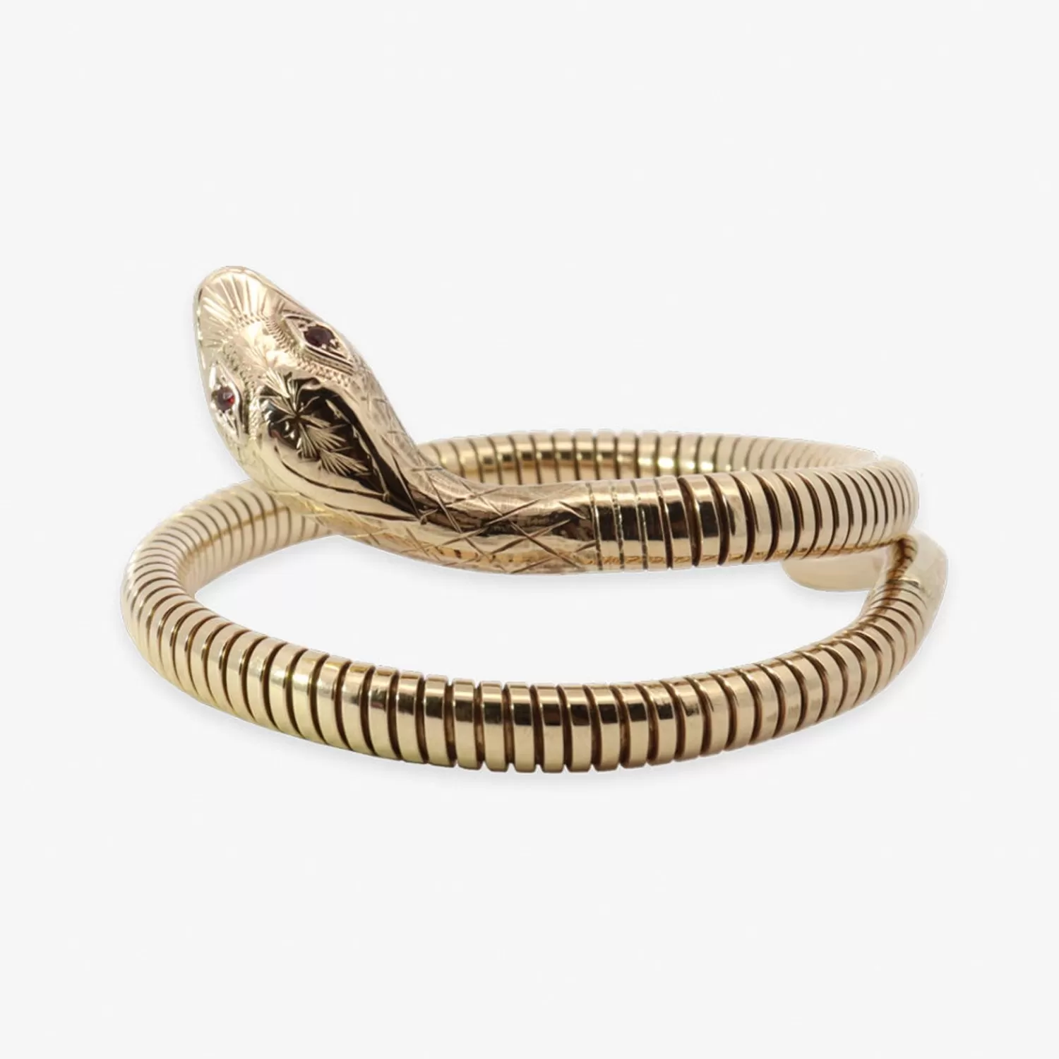 The Alkemistry Vintage - 9Ct Gold, Snake Cuff Bangle Bracelet Circa 1974 Flash Sale