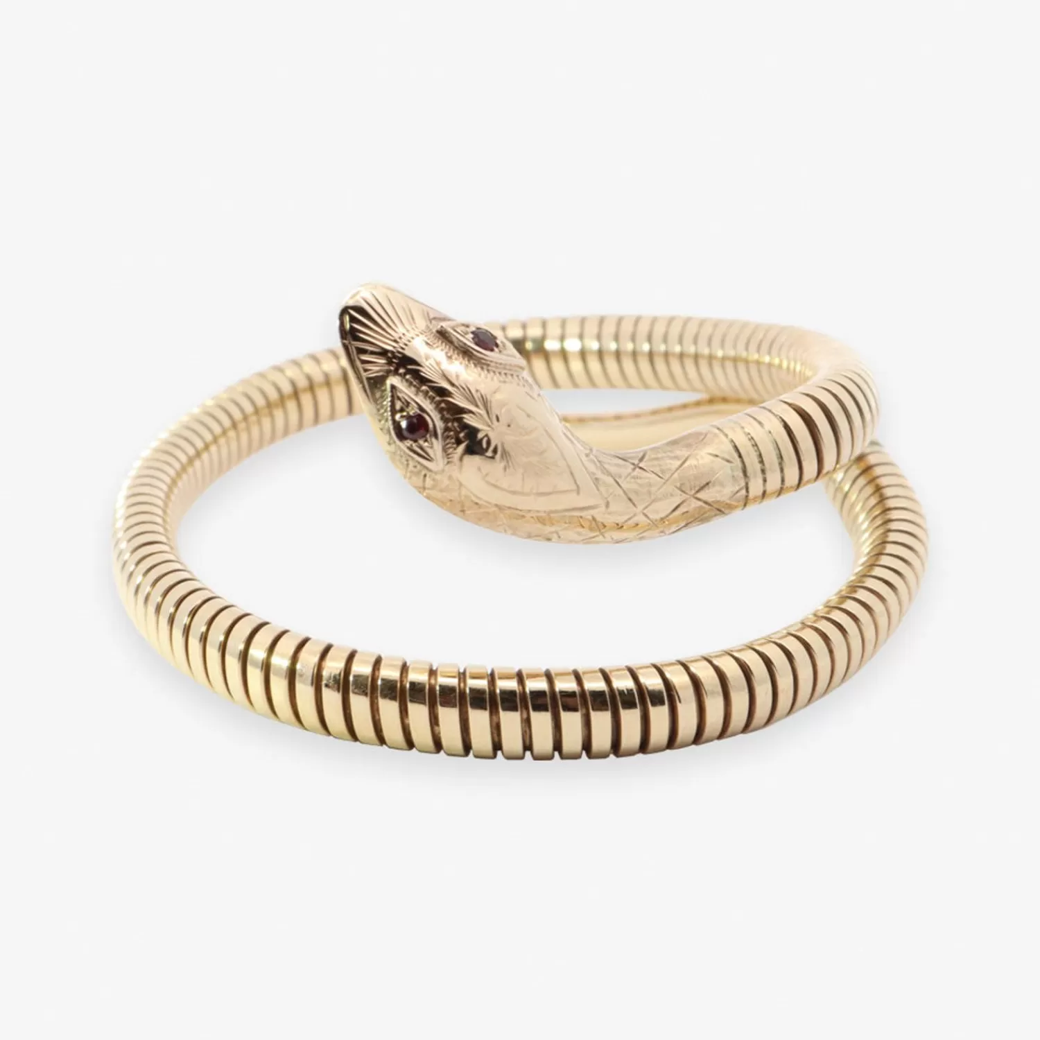 The Alkemistry Vintage - 9Ct Gold, Snake Cuff Bangle Bracelet Circa 1974 Flash Sale