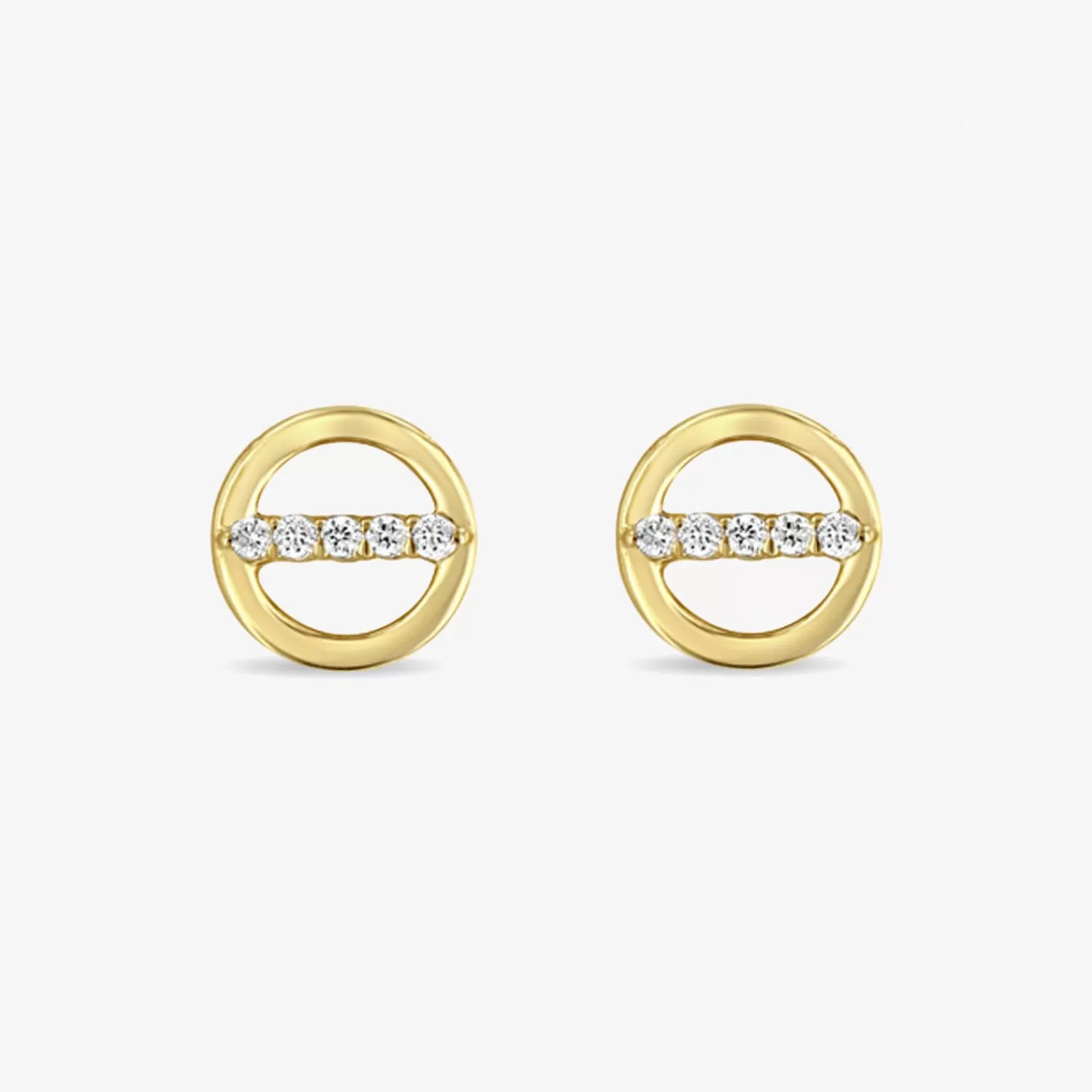 The Alkemistry Zoe Chicco 14Ct Yellow Gold And Diamond Centre Bar Earrings (Pair) Clearance