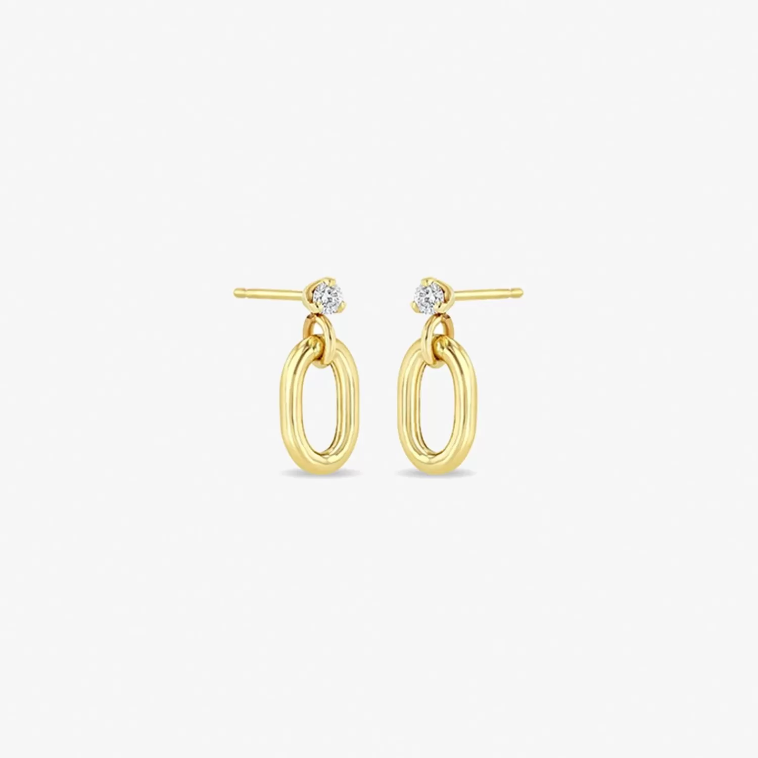 The Alkemistry Zoe Chicco 14Ct Yellow Gold And Diamond Oval Drop Earring (Pair) Outlet